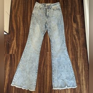 Willow & Root bell bottom stripe jeans